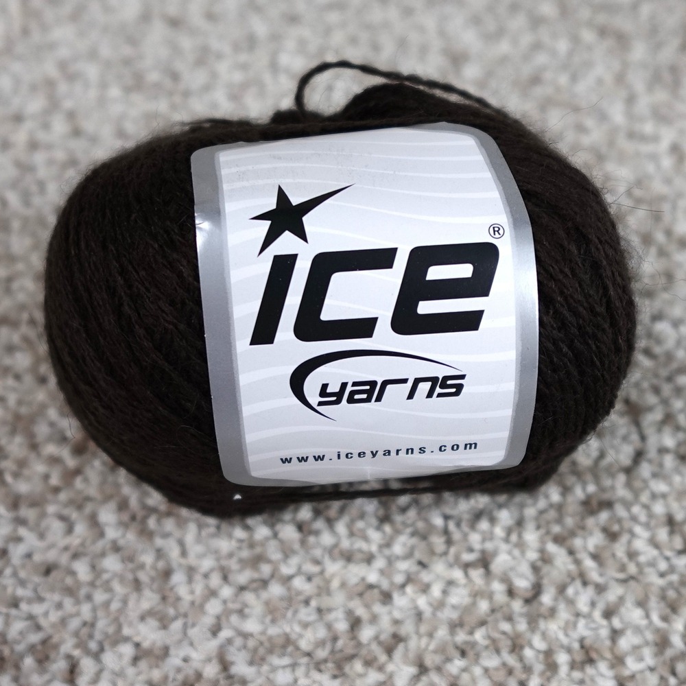 Ice‎ Yarns Ande Alpaca Blend Dark Brown Fine Weight 2 Knitting Yarn 50g 350m